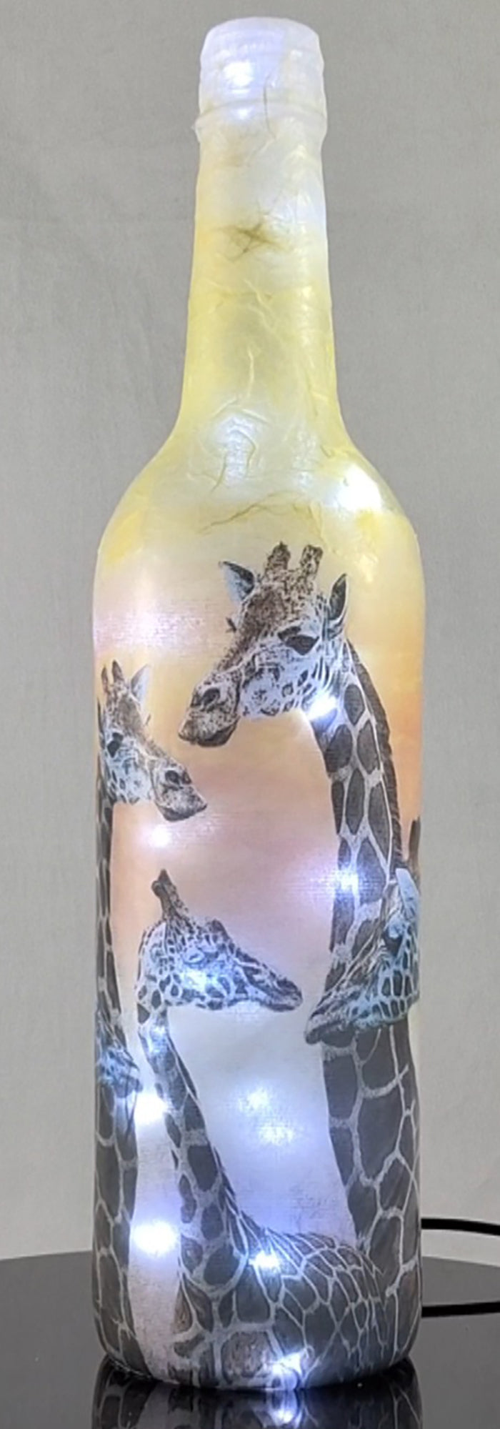 African Sunset Giraffe Family - Hand Made Lamp