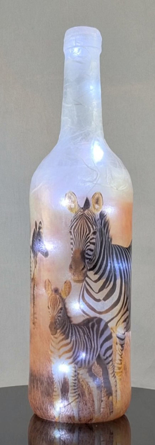 African Zebra and Foal - Hand Made Lamp