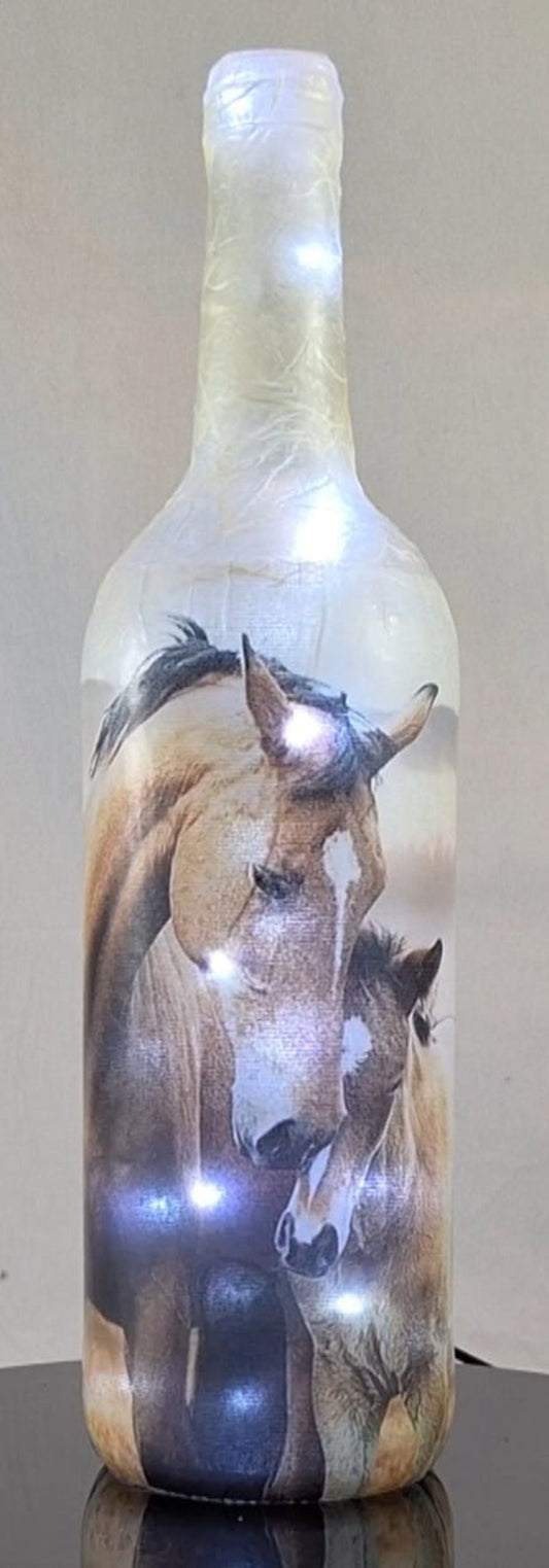 Mare and Foal Horses - Hand Made Lamp