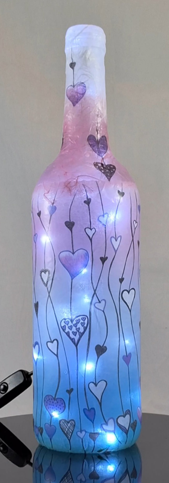 Love Purple Heart Strings - Hand Made Lamp