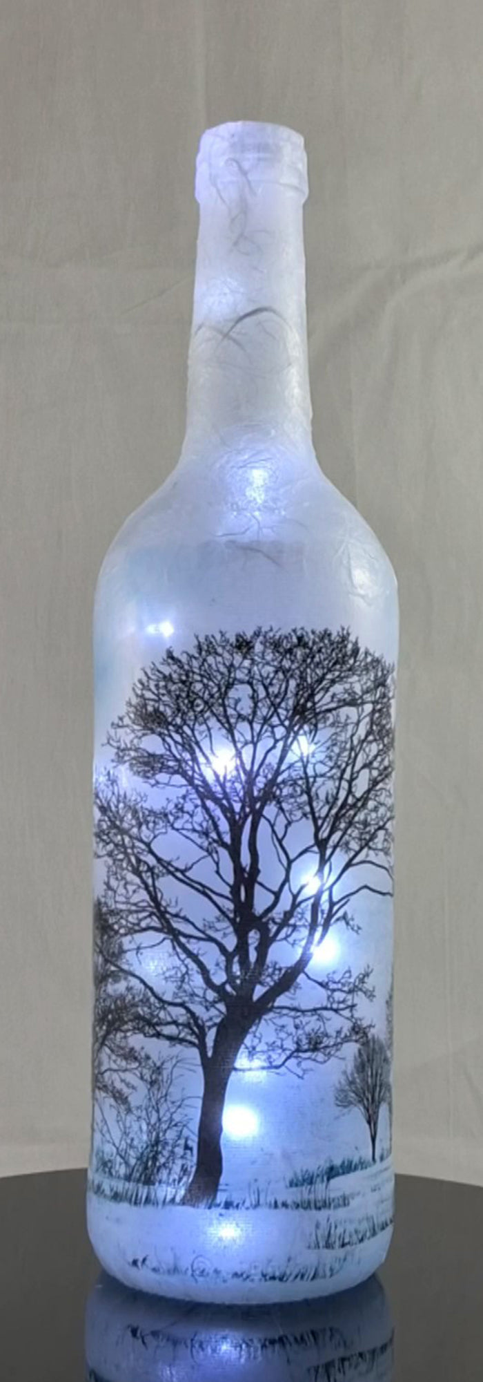 Winter Trees With Hues Of Blue - Hand Made Lamp